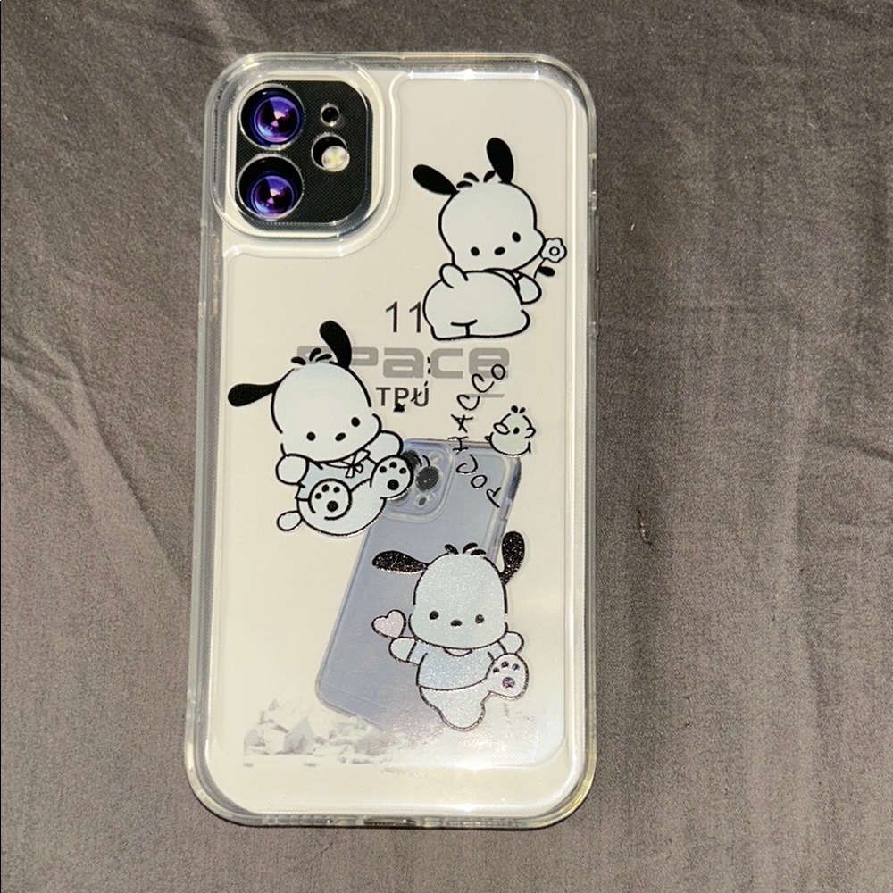 New Clear Phone Case with Cute Pochacco Design